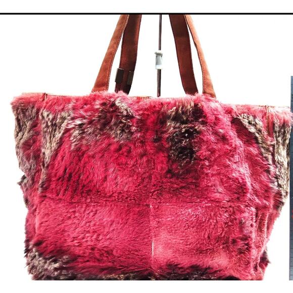 Chanel Hand Bag CC Bordeaux Rabbit Fur - Picture 2 of 9